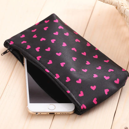 Pure Elegance | 1Pcs 18.5*11cm Hot Mini Heart Makeup Bag Women Portable Lipsticks Cosmetic Storage Pouch Ins Clear Ctue Small Make Up Bag