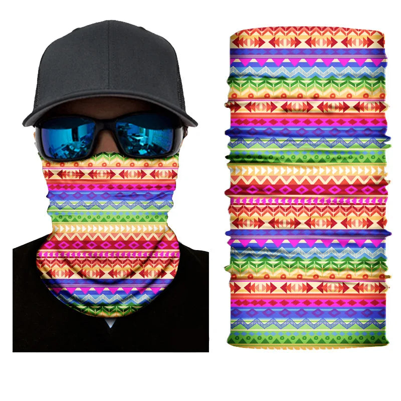 Pure Elegance | 3D Printed Christmas Turban Face Neck Warmer Seamless Scarf Bandana Outdoor Sport Sun Protection Ski Mask Santa Claus Tree D2-38