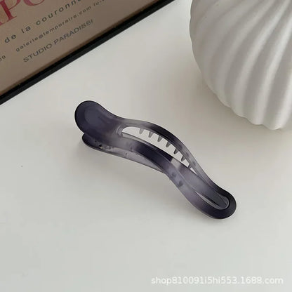 Pure Elegance | Plastic Duckbill Clip Seamless Hair Claws for Women Girls Hair Crab Clamps Face Wash Hairpin Hair Accessories Candy Color 11.5cm dark gray