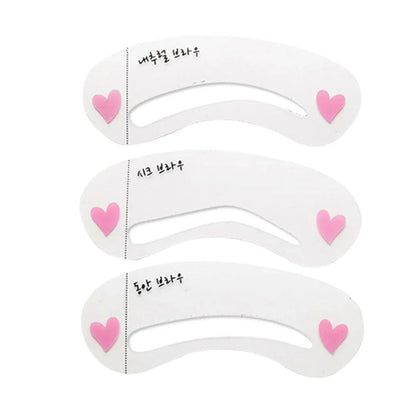 Pure Elegance | 12 Styles/set Reusable DIY Eye Brow Drawing Guide Styling Shaping Grooming Template Card Eyebrow Stencil Set Easy Make Up Tools 3pcs Card