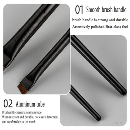 Pure Elegance | New 1-2pcs Blade Makeup Brushes Angled Thin Eyebrow Brush Flat Fine Eyeliner Brush Professional Liner Brow Beauty Make Up Tool