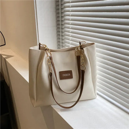 Pure Elegance | 1PC Atmospheric Commuting Fashion Popular Handbag Summer Trend New Student Make-up Class Bag Simple Casual Shoulder Tote Bag