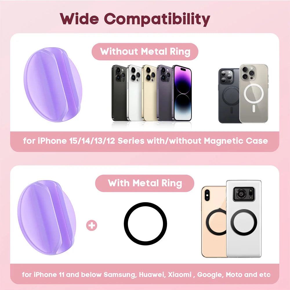 Pure Elegance | Grippopso Medium For Magsafe Cellphone Lipstick Holder Make Up Mirror Lip Blam Phone Stand Holder for IPhone Universal Bracket