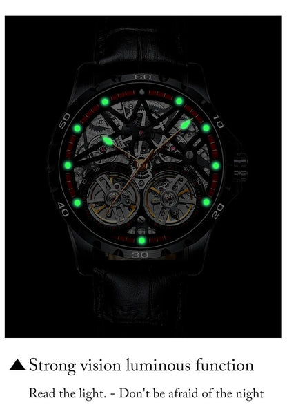 Pure Elegance | AILANG 2022 Men's Fashion Watch Automatic Double Pendulum Tourbillon Watch Luxury Clock Waterproof Business Mechanical Watch