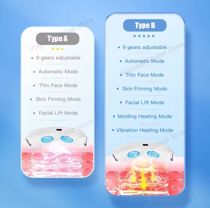 Pure Elegance | EMS V Face Beauty Device Vibration Face Massager Lifter Electric V-Line Face Lifting Belt Removing Double Chin Up Face Shaper