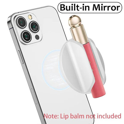 Pure Elegance | Grippopso Medium For Magsafe Cellphone Lipstick Holder Make Up Mirror Lip Blam Phone Stand Holder for IPhone Universal Bracket White