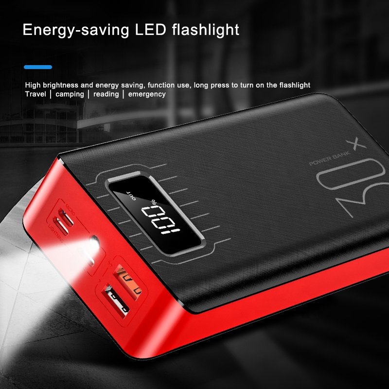 Pure Elegance | 20000mAh External Battery Power Bank Dual USB With LED Flashlight