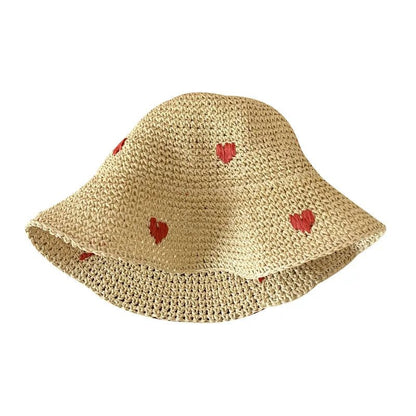 Pure Elegance | New Summer Straw Hat Women Breathable Sun Shading Straw Hat Seaside Vacation Foldable Sun Protection Fisherman Hat