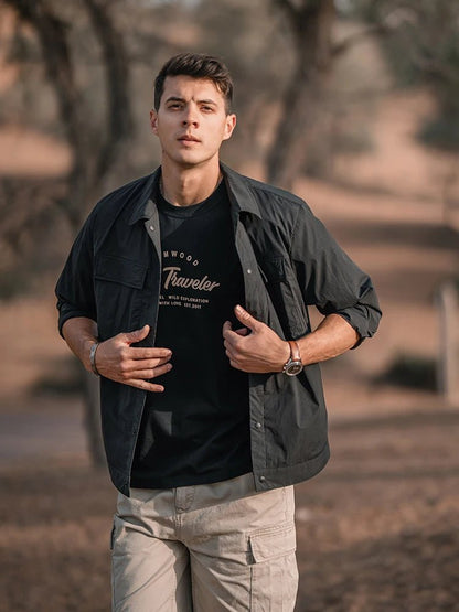 Pure Elegance | SIMWOOD 2025 Summer New Sun Protection Light Weight Shirts Men UPF 100+ UV Fishing Shirts for Travel Safari Camping Hiking