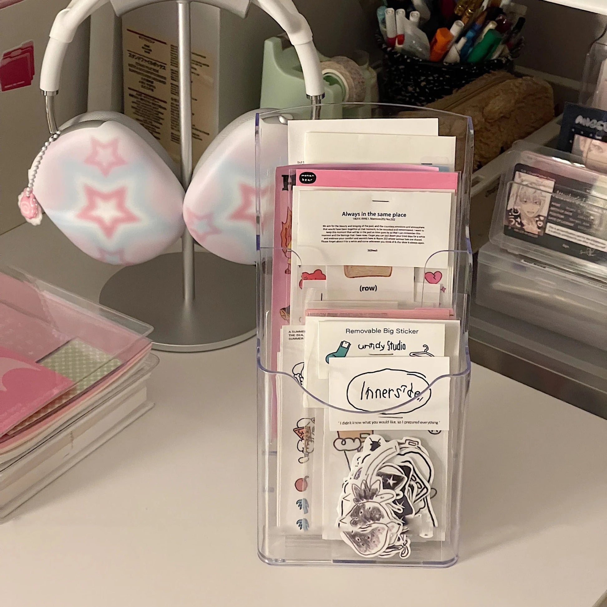 Pure Elegance | SKYSONIC Acrylic Layered Rack Storage Box Transparent Organizer Photocards, Stationerry,Make Up Sorting Hanging Holder Supplier 2 layer