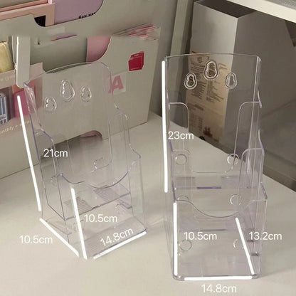 Pure Elegance | SKYSONIC Acrylic Layered Rack Storage Box Transparent Organizer Photocards, Stationerry,Make Up Sorting Hanging Holder Supplier