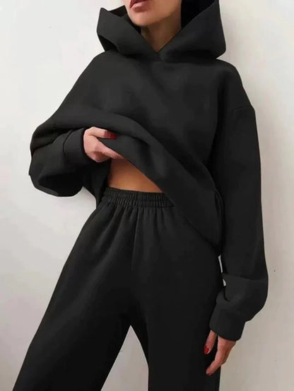 Pure Elegance | Two-Piece Tracksuit Set Black