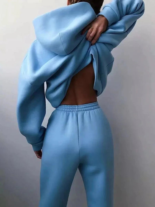 Pure Elegance | Two-Piece Tracksuit Set Blue