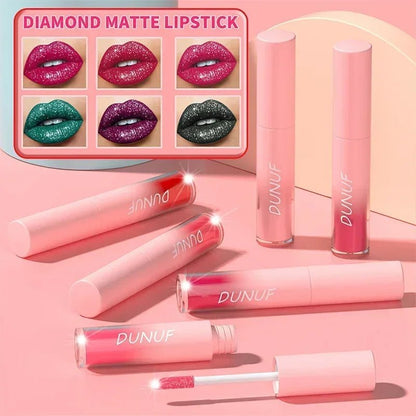 Pure Elegance | Waterproof Diamond Shimmer Glitter Lip Gloss 18 Colors Matte Glitter Liquid Lipstick Diamond Pearl Colour Lip Gloss Sexy Make Up